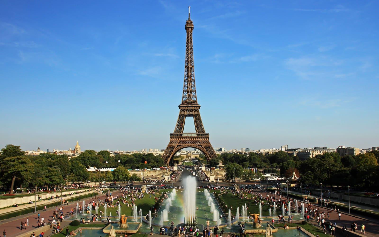 Torre Eiffel y las fuentes del Trocadero, París